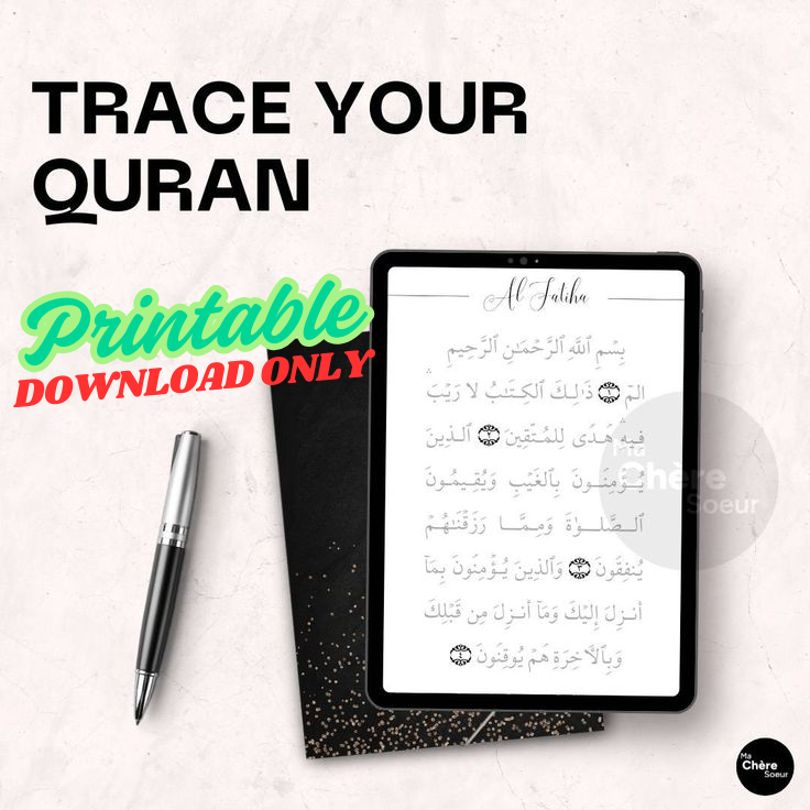 The Traceable Quran + Quran Transliteration (Audio versions, Ebook, printable) ( NOTE : Download Only )