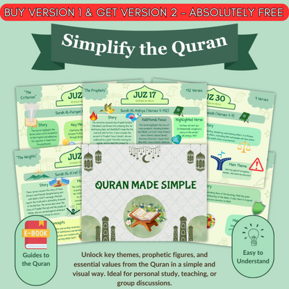 Quran made simple & illustrated - V1 & V2 + BONUSES   ( E-BOOK ONLY)